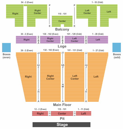 Stranahan Theater The Wiz Seating Chart